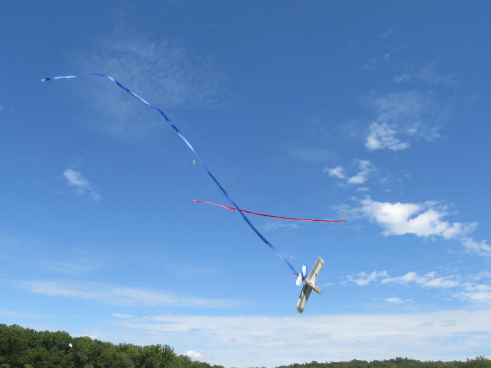 Patrick flying a students plane